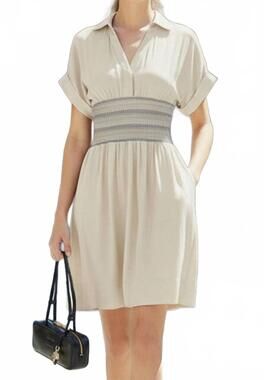 NEW VAVA short sleeve mini dress in oyster